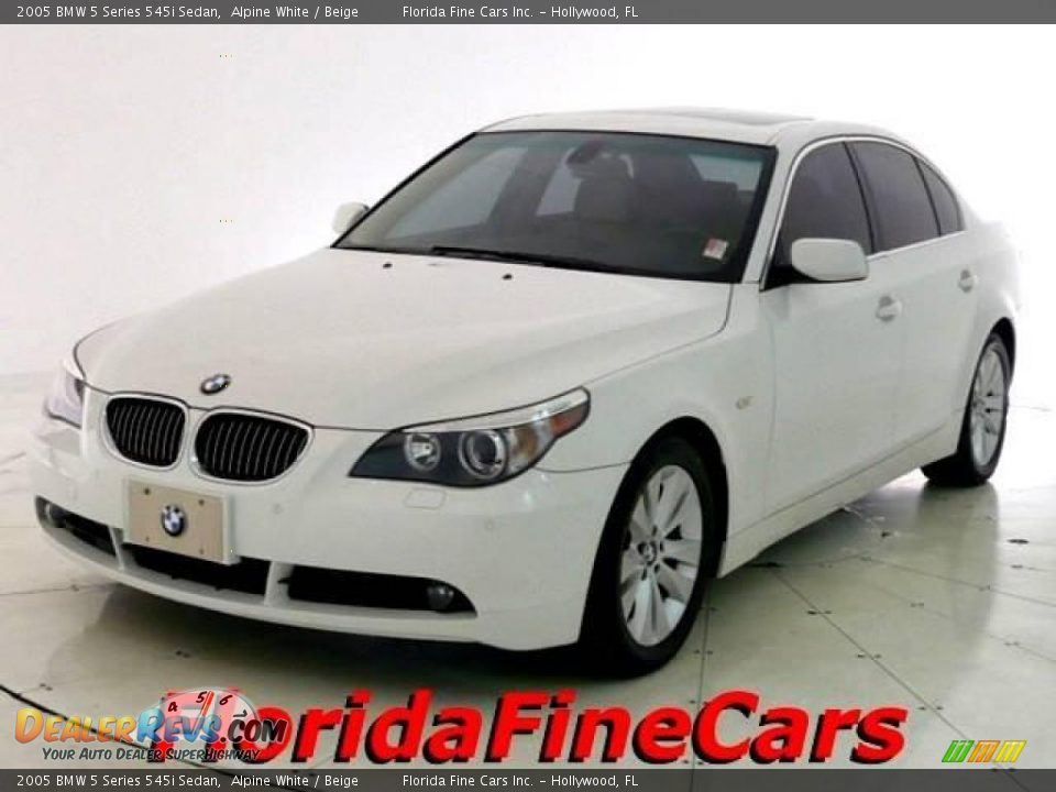 2005 BMW 5 Series 545i Sedan Alpine White / Beige Photo #1
