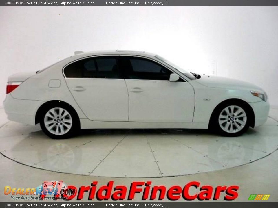 2005 BMW 5 Series 545i Sedan Alpine White / Beige Photo #4