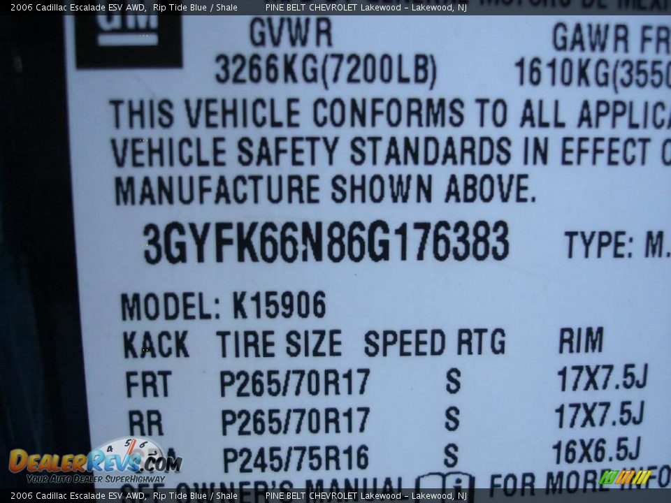 2006 Cadillac Escalade ESV AWD Rip Tide Blue / Shale Photo #15