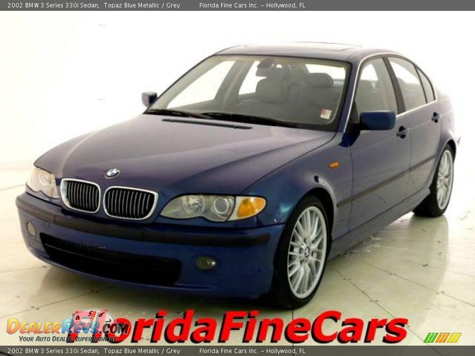 2002 BMW 3 Series 330i Sedan Topaz Blue Metallic / Grey Photo #1