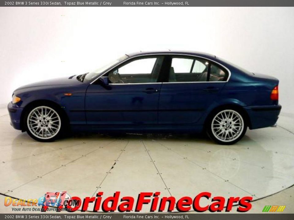 2002 BMW 3 Series 330i Sedan Topaz Blue Metallic / Grey Photo #3