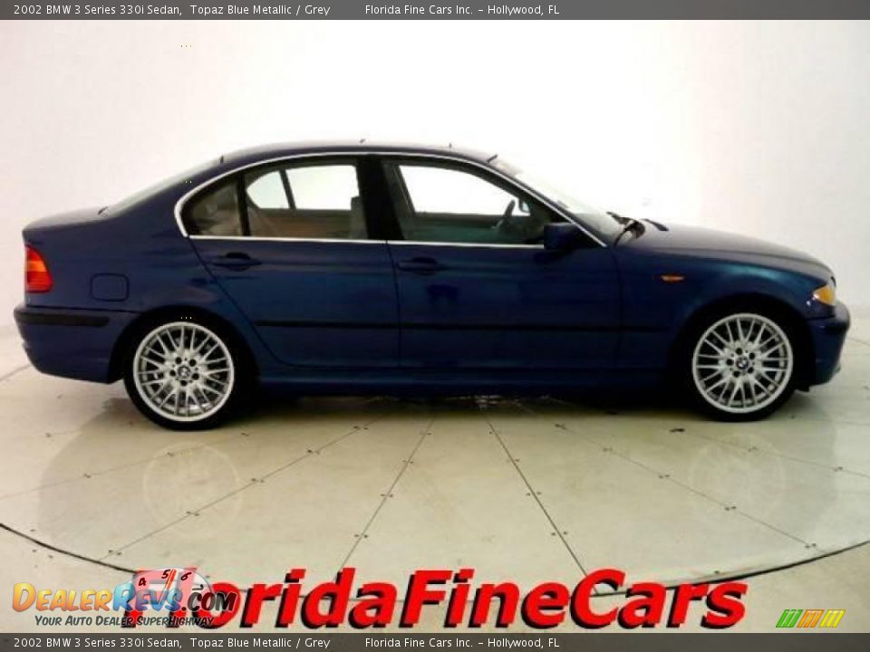 2002 BMW 3 Series 330i Sedan Topaz Blue Metallic / Grey Photo #4