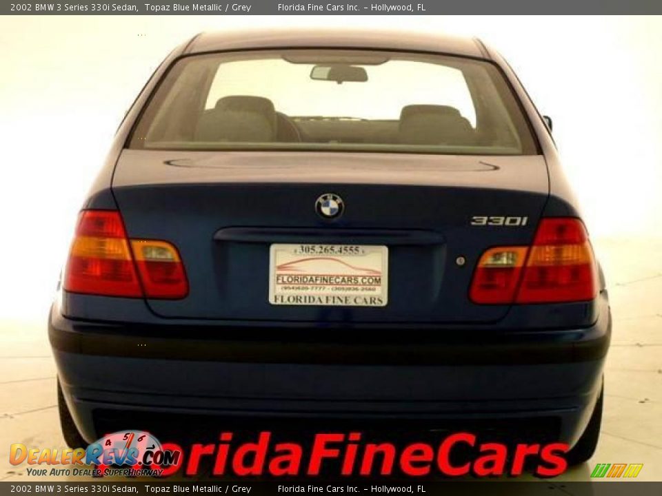 2002 BMW 3 Series 330i Sedan Topaz Blue Metallic / Grey Photo #6