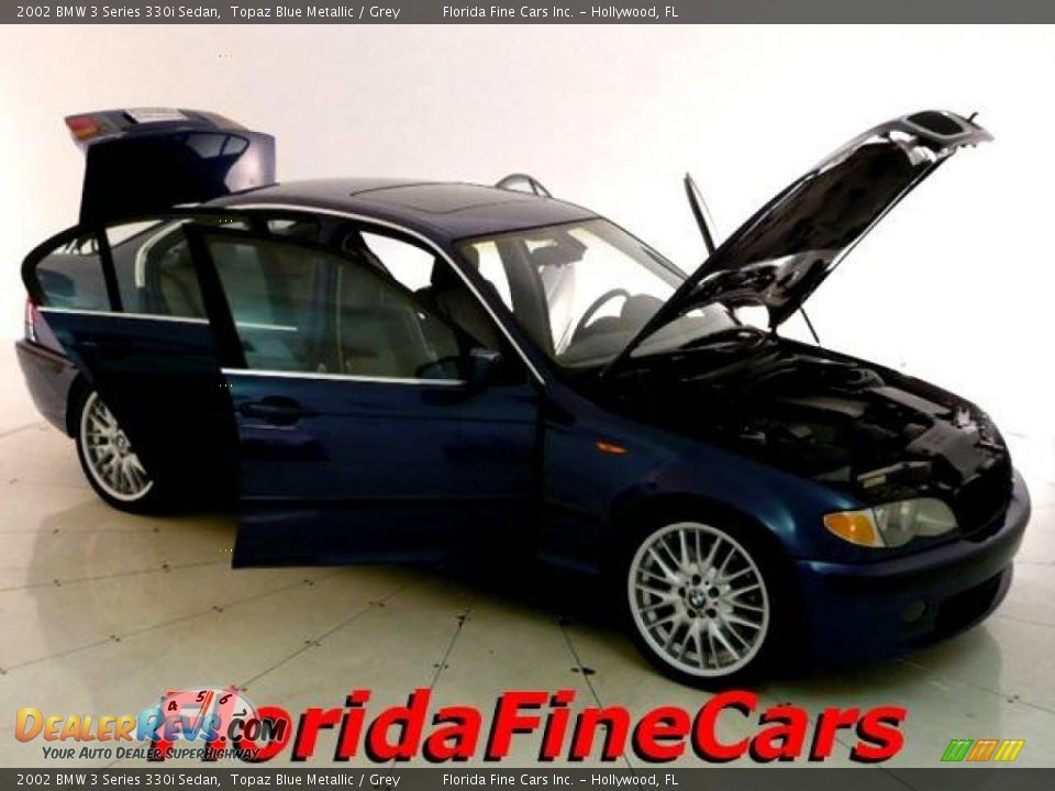 2002 BMW 3 Series 330i Sedan Topaz Blue Metallic / Grey Photo #7