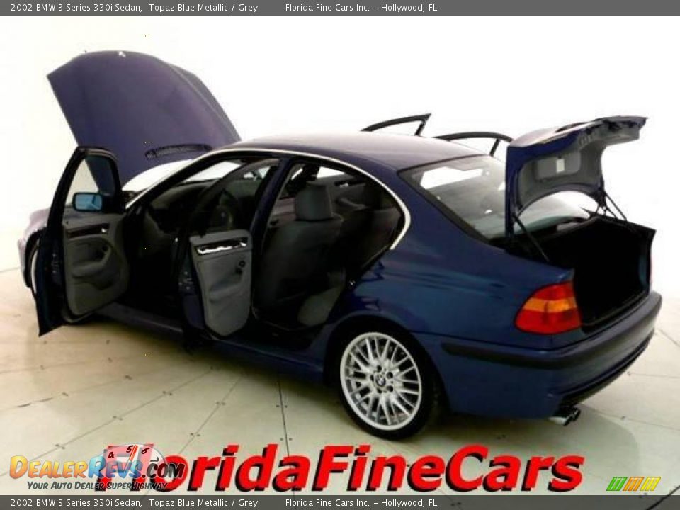 2002 BMW 3 Series 330i Sedan Topaz Blue Metallic / Grey Photo #8