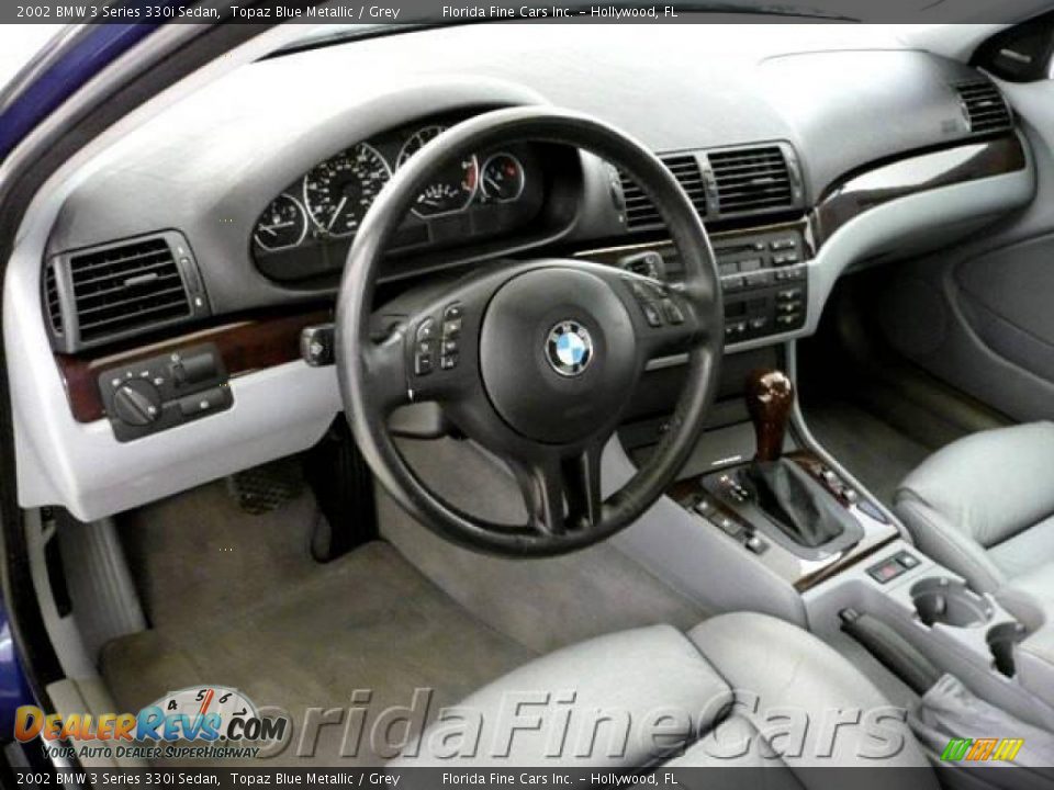 2002 BMW 3 Series 330i Sedan Topaz Blue Metallic / Grey Photo #12