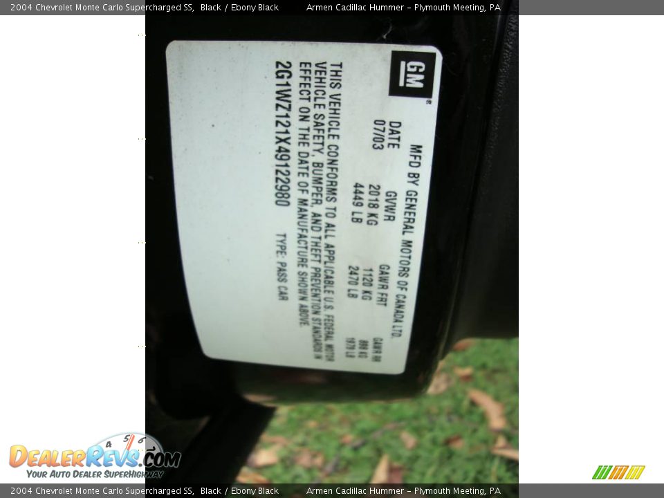 2004 Chevrolet Monte Carlo Supercharged SS Black / Ebony Black Photo #34
