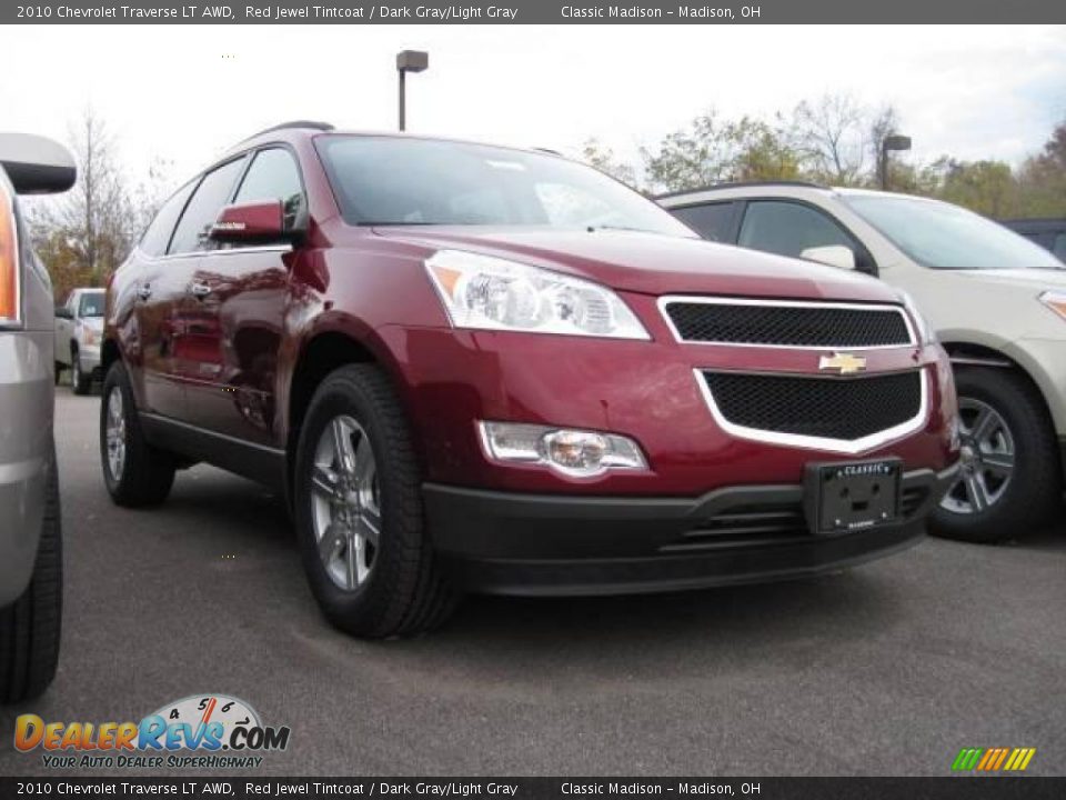 2010 Chevrolet Traverse LT AWD Red Jewel Tintcoat / Dark Gray/Light Gray Photo #3
