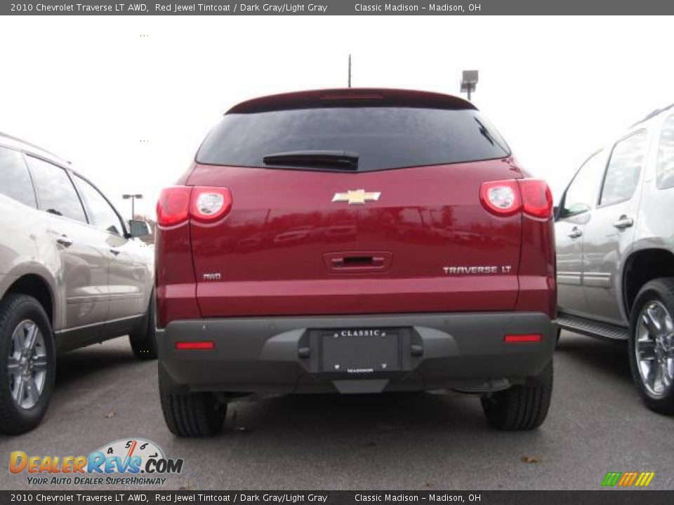 2010 Chevrolet Traverse LT AWD Red Jewel Tintcoat / Dark Gray/Light Gray Photo #4