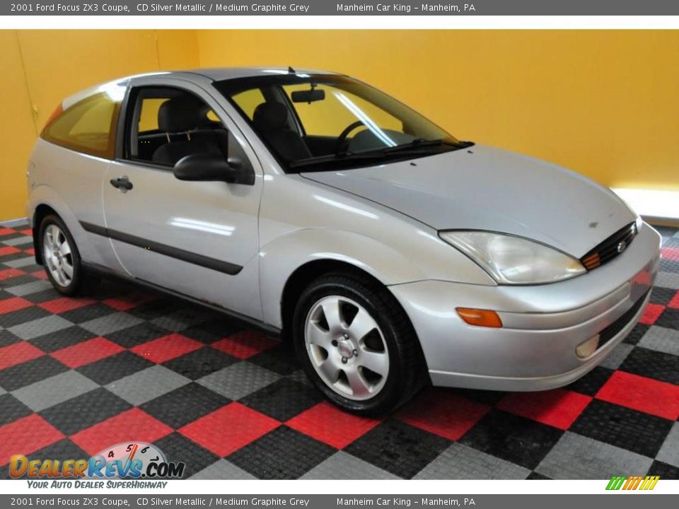 2001 Ford Focus ZX3 Coupe CD Silver Metallic / Medium Graphite Grey Photo #1