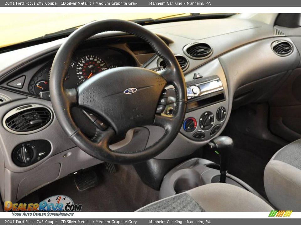 2001 Ford Focus ZX3 Coupe CD Silver Metallic / Medium Graphite Grey Photo #7