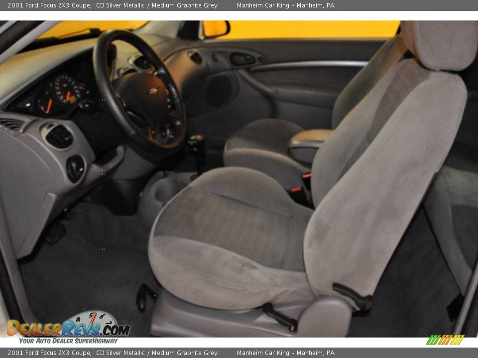 2001 Ford Focus ZX3 Coupe CD Silver Metallic / Medium Graphite Grey Photo #11