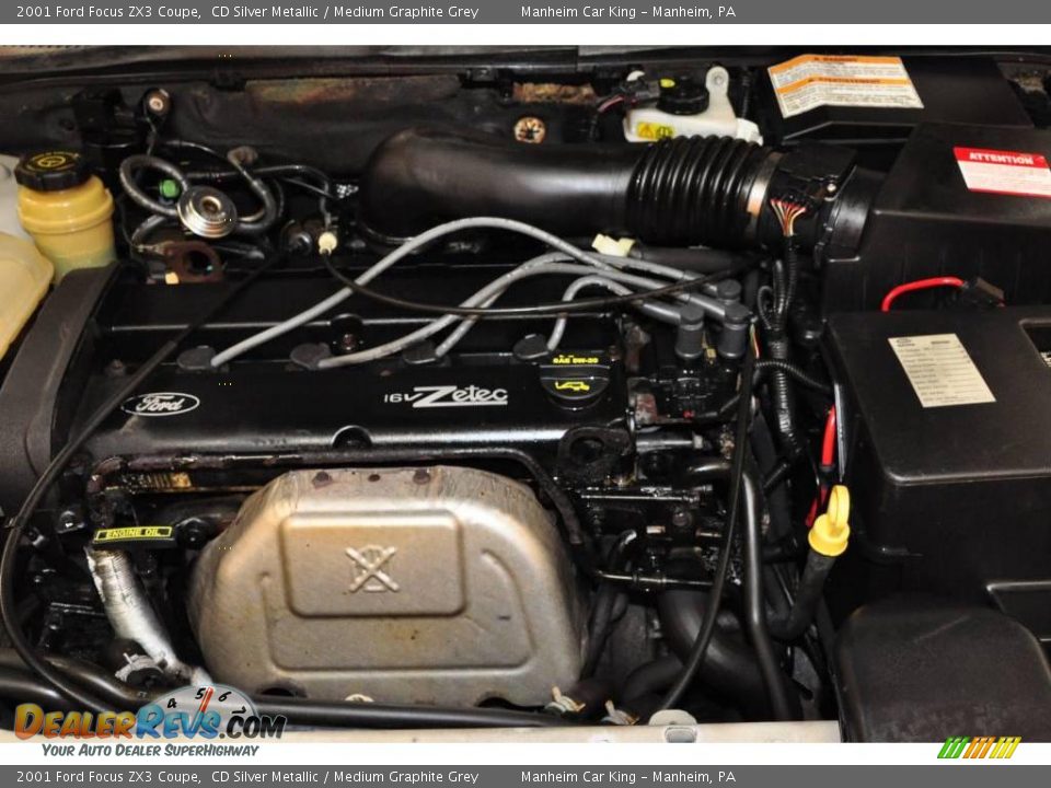 2001 Ford Focus ZX3 Coupe CD Silver Metallic / Medium Graphite Grey Photo #17