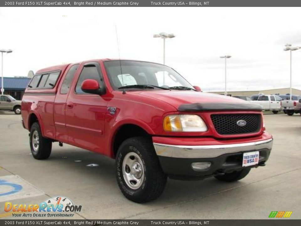2003 Ford F150 XLT SuperCab 4x4 Bright Red / Medium Graphite Grey Photo #3