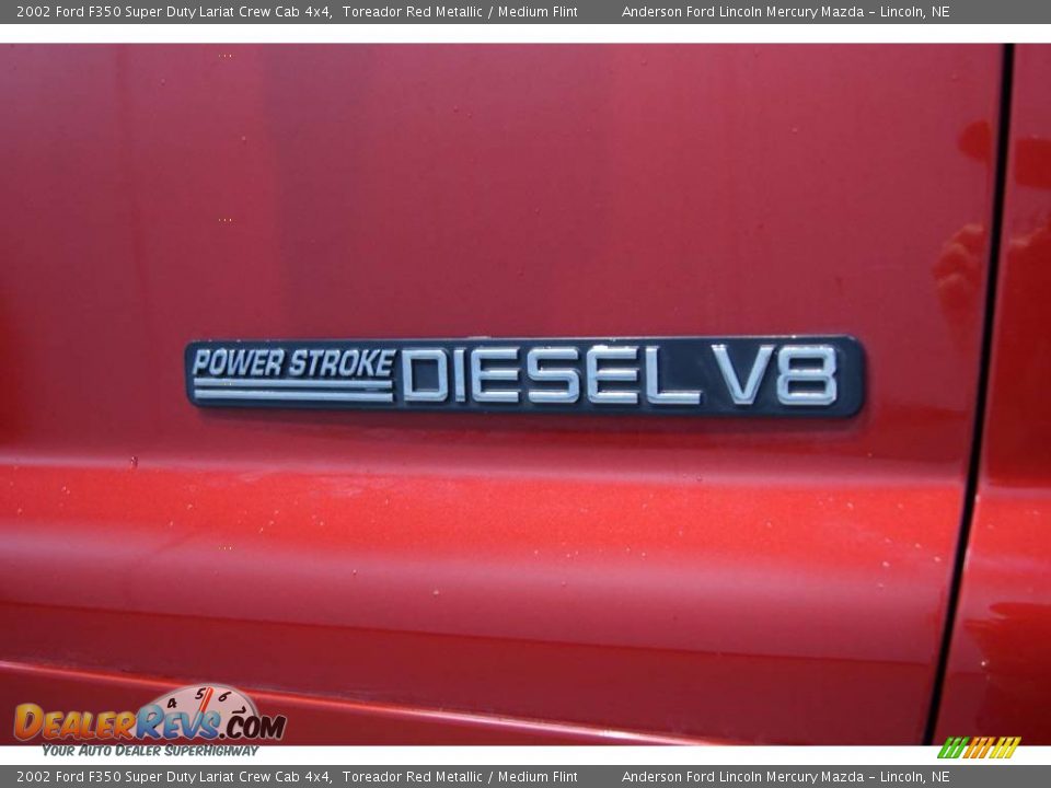 2002 Ford F350 Super Duty Lariat Crew Cab 4x4 Toreador Red Metallic / Medium Flint Photo #17