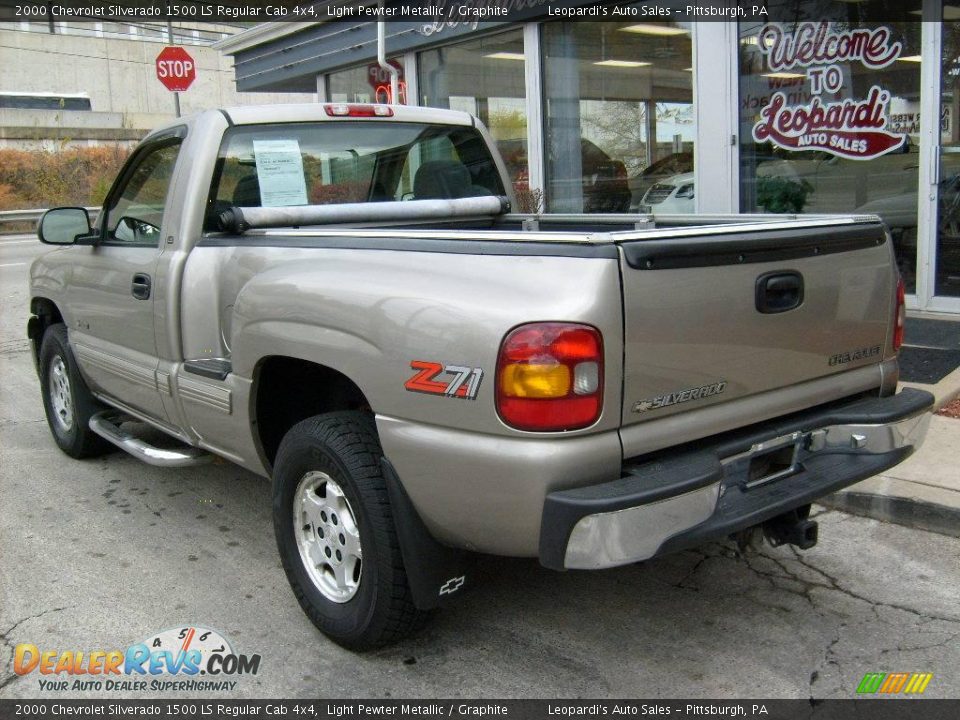 2000 Chevrolet Silverado 1500 LS Regular Cab 4x4 Light Pewter Metallic / Graphite Photo #3