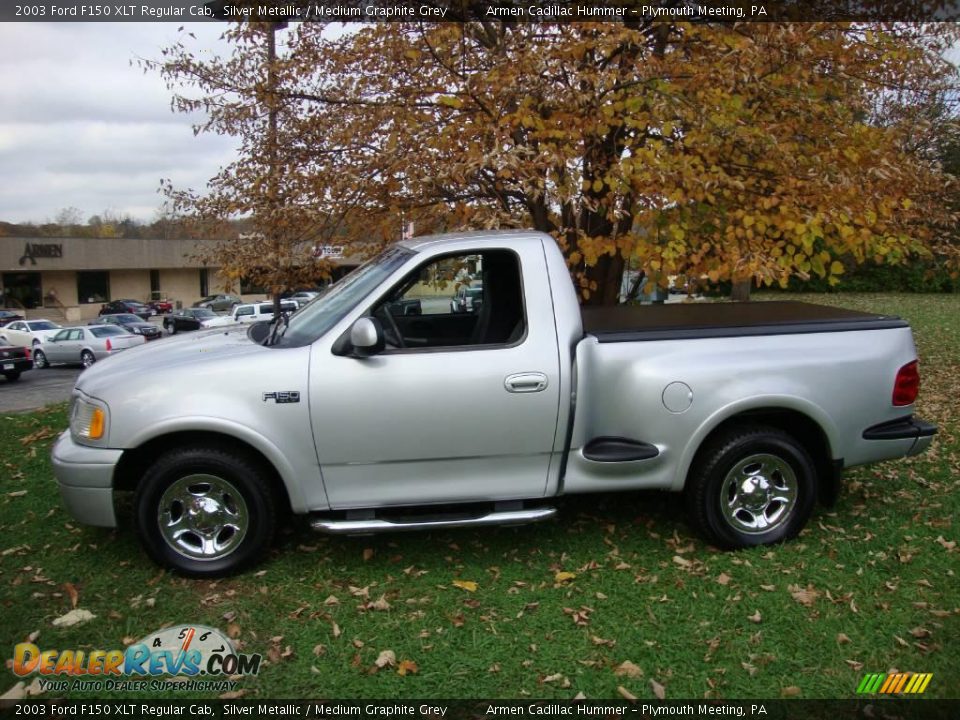 2003 Ford F150 XLT Regular Cab Silver Metallic / Medium Graphite Grey Photo #10