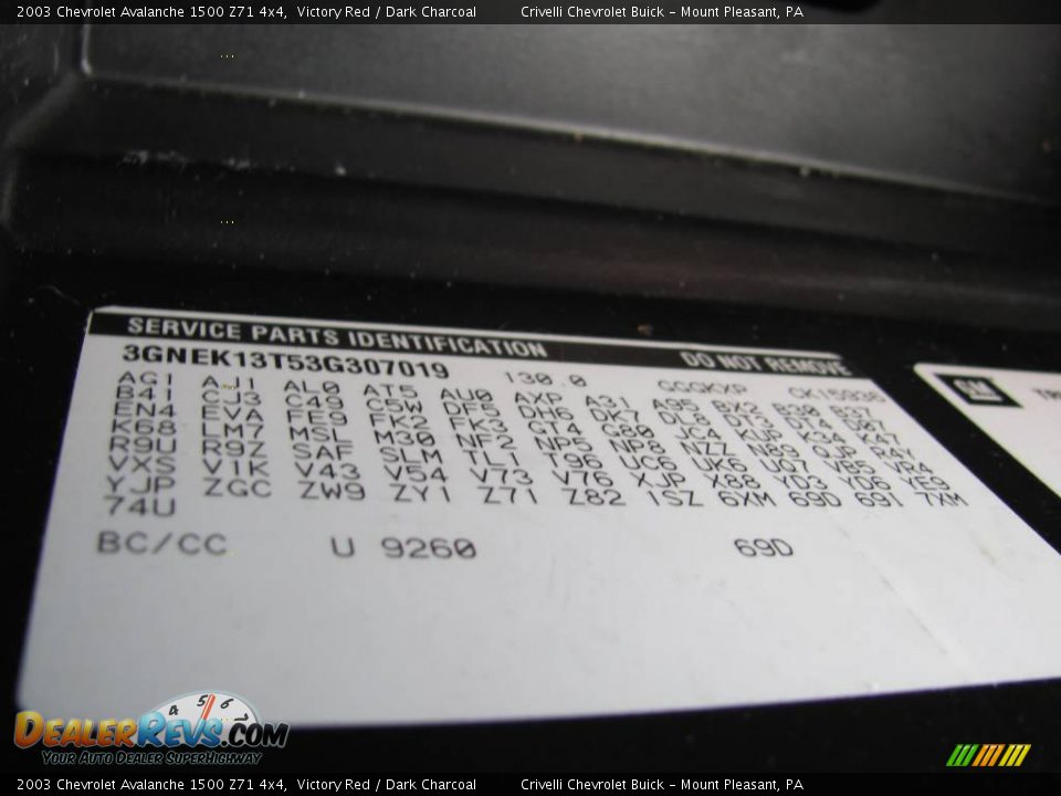 2003 Chevrolet Avalanche 1500 Z71 4x4 Victory Red / Dark Charcoal Photo #30