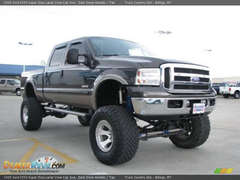 2005 Ford F350 Super Duty Lariat Crew Cab 4x4 Dark Stone Metallic / Tan Photo #5
