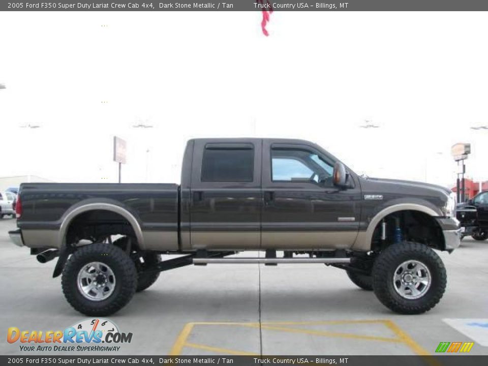 2005 Ford F350 Super Duty Lariat Crew Cab 4x4 Dark Stone Metallic / Tan Photo #6