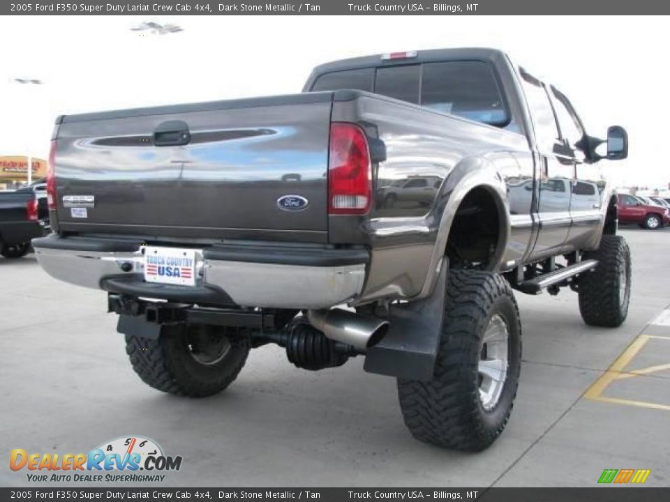 2005 Ford F350 Super Duty Lariat Crew Cab 4x4 Dark Stone Metallic / Tan Photo #7