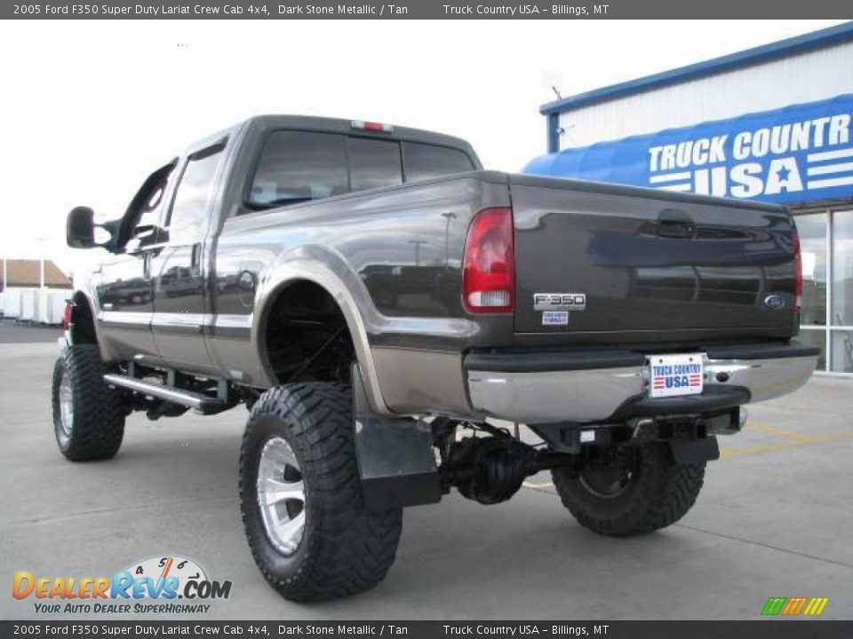 2005 Ford F350 Super Duty Lariat Crew Cab 4x4 Dark Stone Metallic / Tan Photo #8