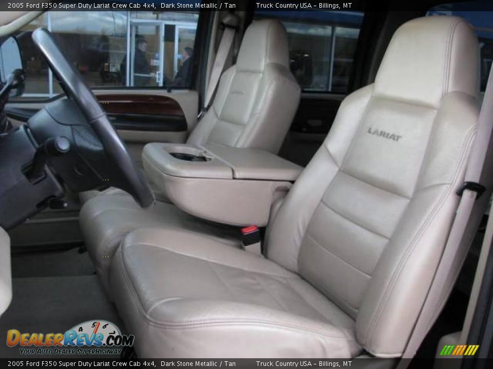 2005 Ford F350 Super Duty Lariat Crew Cab 4x4 Dark Stone Metallic / Tan Photo #15