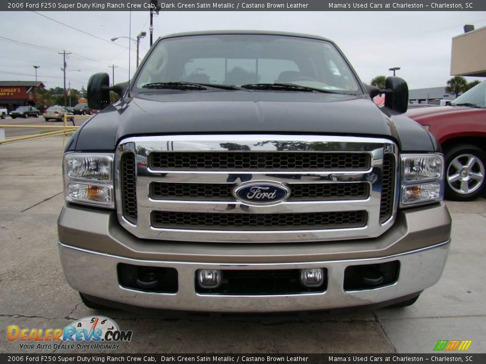 2006 Ford F250 Super Duty King Ranch Crew Cab Dark Green Satin Metallic / Castano Brown Leather Photo #3