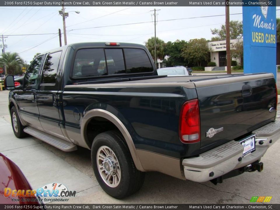 2006 Ford F250 Super Duty King Ranch Crew Cab Dark Green Satin Metallic / Castano Brown Leather Photo #6