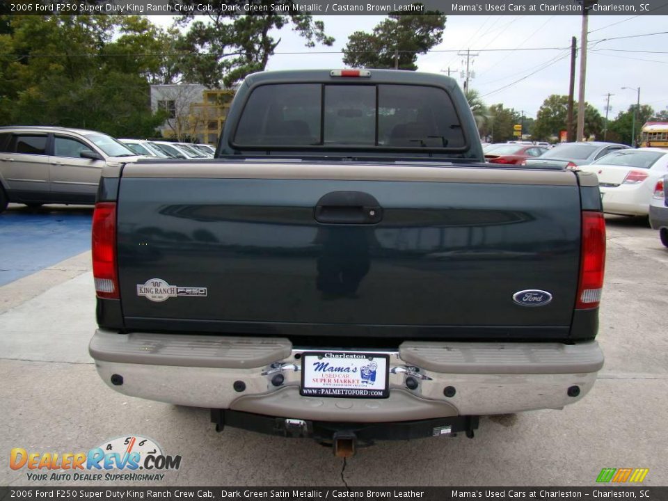 2006 Ford F250 Super Duty King Ranch Crew Cab Dark Green Satin Metallic / Castano Brown Leather Photo #7