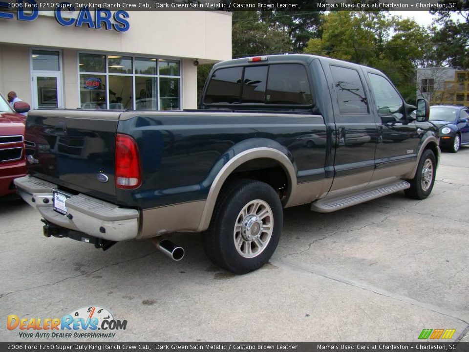 2006 Ford F250 Super Duty King Ranch Crew Cab Dark Green Satin Metallic / Castano Brown Leather Photo #8