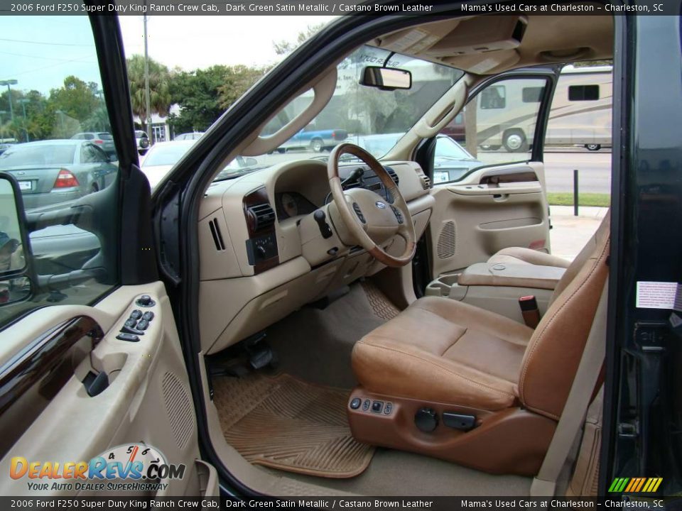 Castano Brown Leather Interior - 2006 Ford F250 Super Duty King Ranch Crew Cab Photo #9