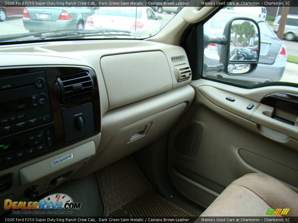 2006 Ford F250 Super Duty King Ranch Crew Cab Dark Green Satin Metallic / Castano Brown Leather Photo #16