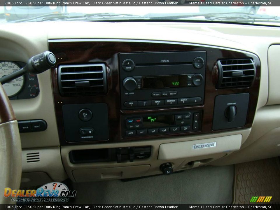 2006 Ford F250 Super Duty King Ranch Crew Cab Dark Green Satin Metallic / Castano Brown Leather Photo #17