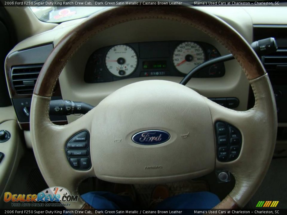 2006 Ford F250 Super Duty King Ranch Crew Cab Dark Green Satin Metallic / Castano Brown Leather Photo #19