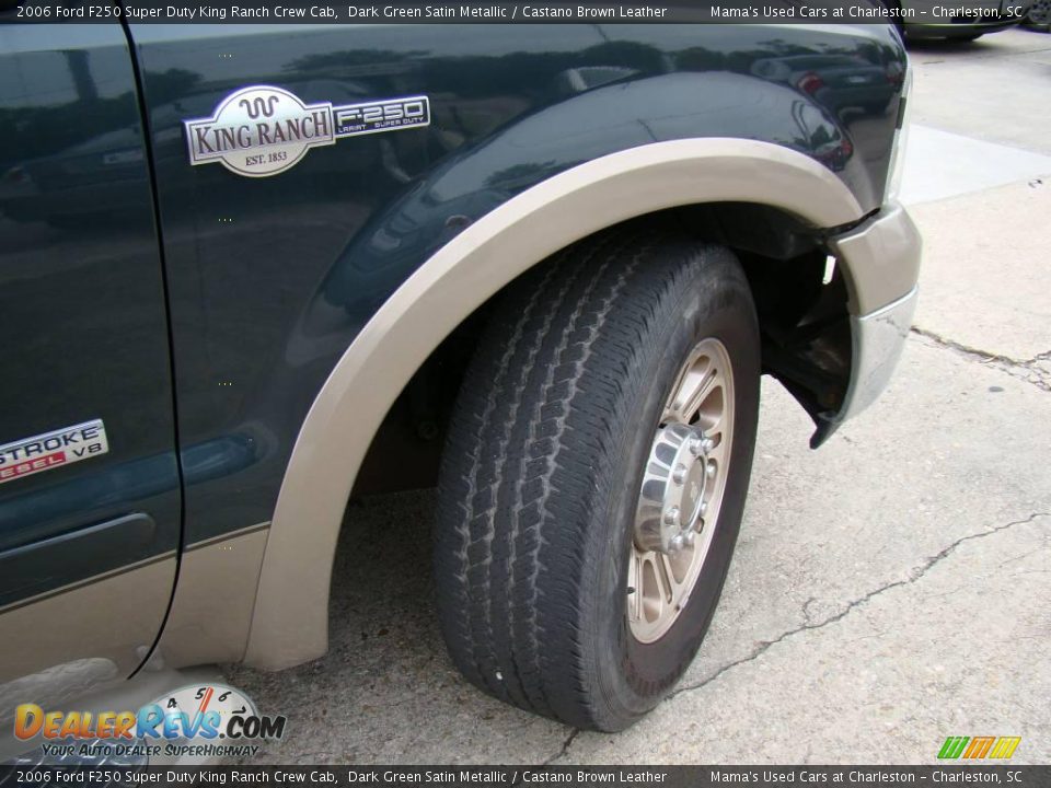 2006 Ford F250 Super Duty King Ranch Crew Cab Dark Green Satin Metallic / Castano Brown Leather Photo #23