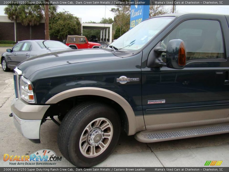 2006 Ford F250 Super Duty King Ranch Crew Cab Dark Green Satin Metallic / Castano Brown Leather Photo #25