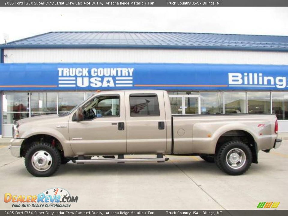 2005 Ford F350 Super Duty Lariat Crew Cab 4x4 Dually Arizona Beige Metallic / Tan Photo #1