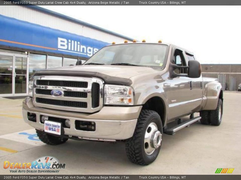 2005 Ford F350 Super Duty Lariat Crew Cab 4x4 Dually Arizona Beige Metallic / Tan Photo #2