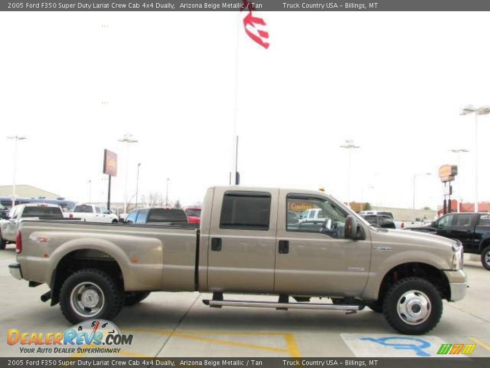2005 Ford F350 Super Duty Lariat Crew Cab 4x4 Dually Arizona Beige Metallic / Tan Photo #5