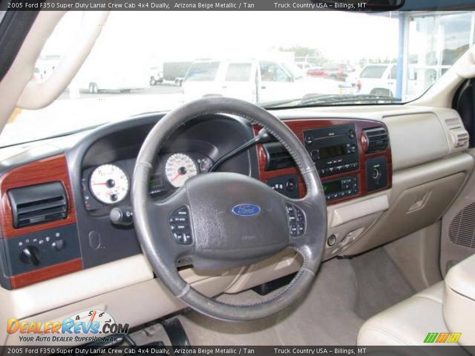 2005 Ford F350 Super Duty Lariat Crew Cab 4x4 Dually Arizona Beige Metallic / Tan Photo #15