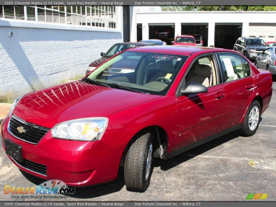 2005 Chevrolet Malibu LS V6 Sedan Sport Red Metallic / Neutral Beige Photo #1