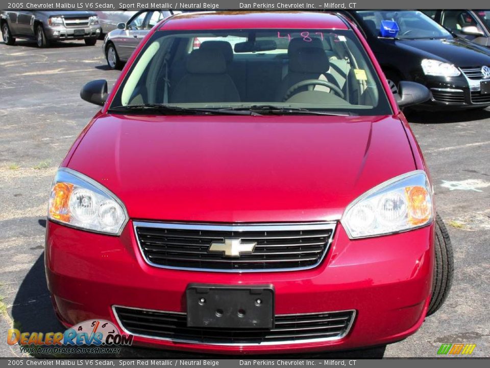 2005 Chevrolet Malibu LS V6 Sedan Sport Red Metallic / Neutral Beige Photo #2