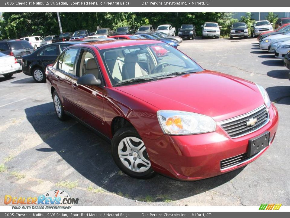 2005 Chevrolet Malibu LS V6 Sedan Sport Red Metallic / Neutral Beige Photo #4