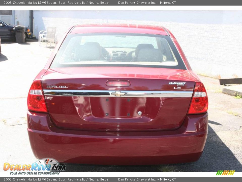 2005 Chevrolet Malibu LS V6 Sedan Sport Red Metallic / Neutral Beige Photo #6