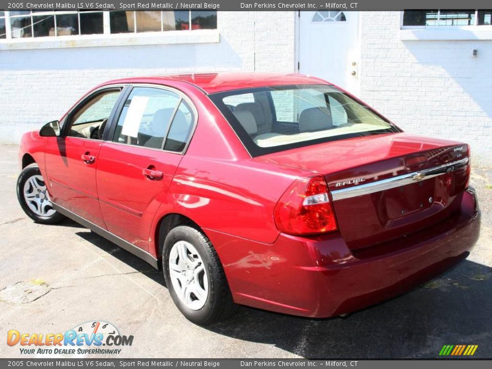 2005 Chevrolet Malibu LS V6 Sedan Sport Red Metallic / Neutral Beige Photo #7