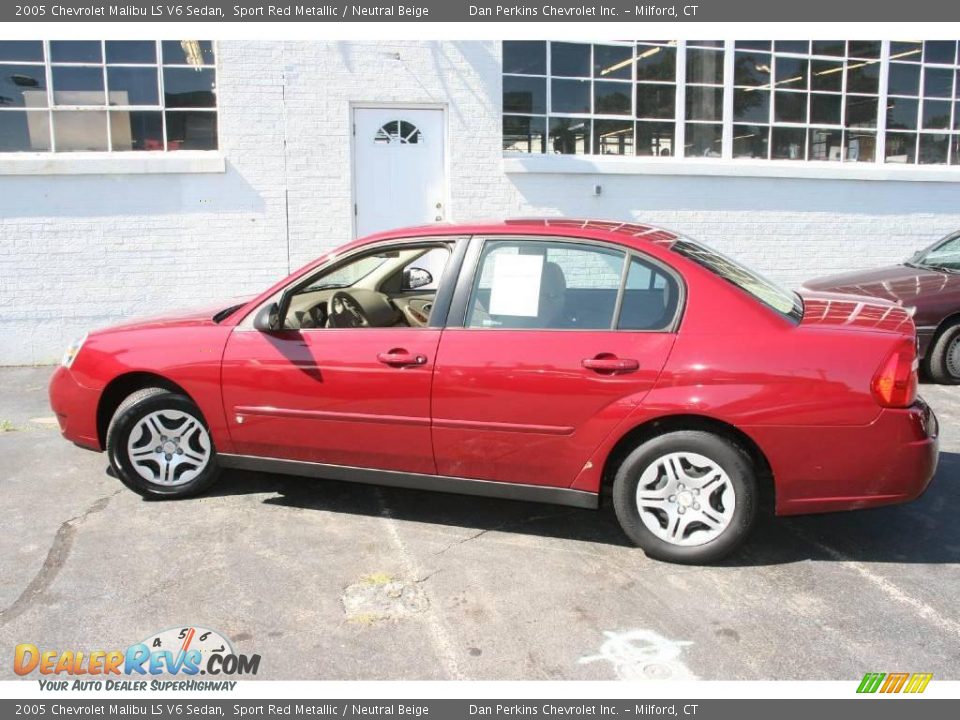 2005 Chevrolet Malibu LS V6 Sedan Sport Red Metallic / Neutral Beige Photo #8