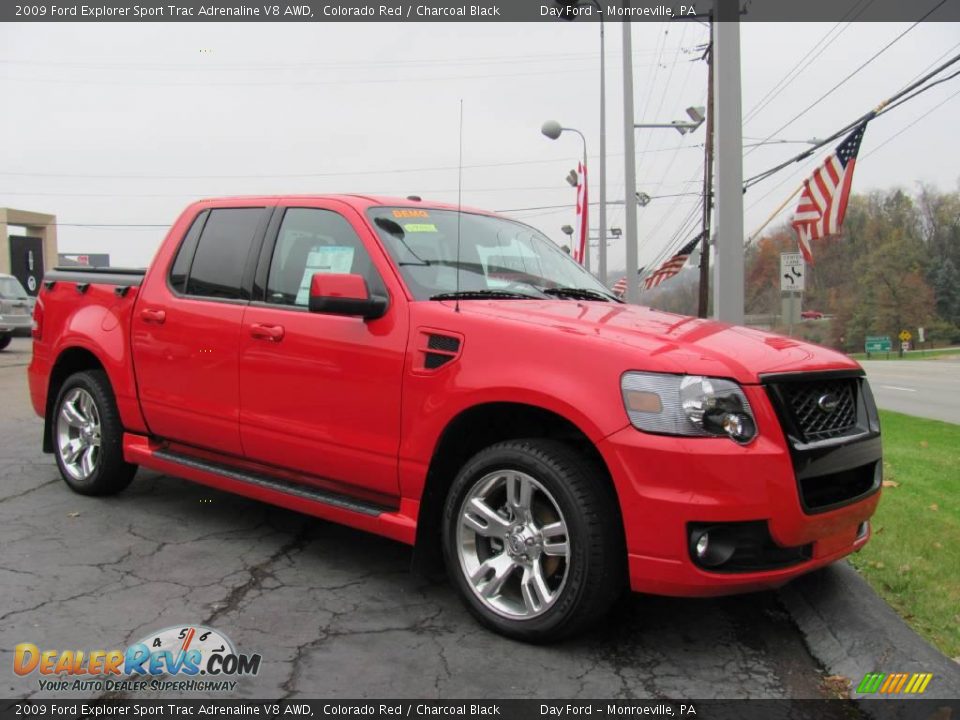 2009 Ford Explorer Sport Trac Adrenaline V8 AWD Colorado Red / Charcoal Black Photo #2