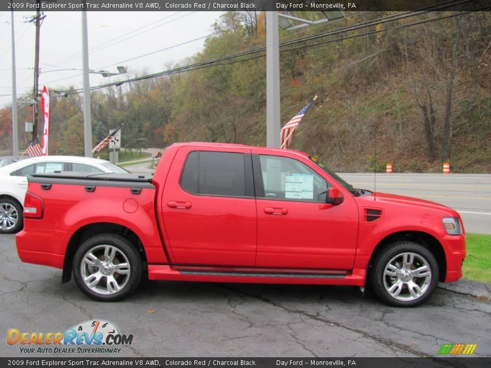 2009 Ford Explorer Sport Trac Adrenaline V8 AWD Colorado Red / Charcoal Black Photo #3