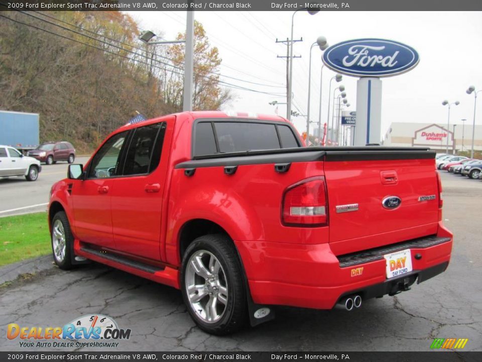 2009 Ford Explorer Sport Trac Adrenaline V8 AWD Colorado Red / Charcoal Black Photo #7